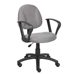 HomePro Loop Arm Task Chair Grey Tweed Fabric Pnuematic Lift