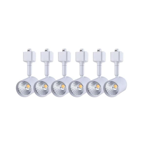 EKIEUDL White Integrated LED Linear Track Cylinder 3000K Warm White Compatible with H Type Track Lighting Rail (6-Pack)