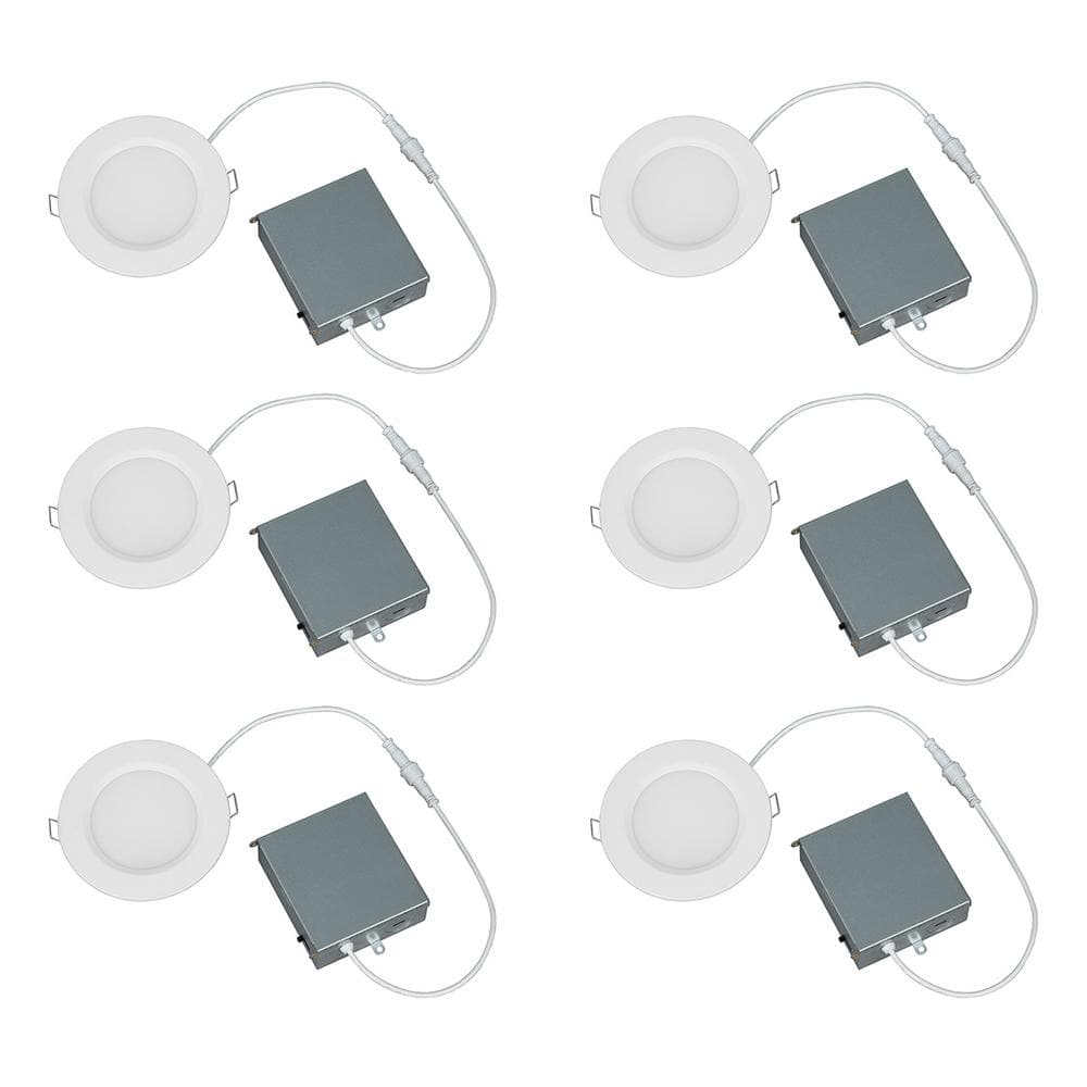 "4 in. Adjustable CCT Recessed Light Trim  New Construction Dimable Indoor ""Integrated LED Recessed Light Trim""  (6-Pack)" price history on PriceWatchPro