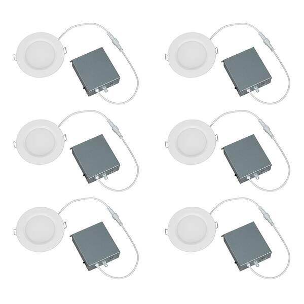 E ENERGETIC LIGHTING 4 in. Adjustable CCT Recessed Light Trim  New Construction Dimable Indoor "Integrated LED Recessed Light Trim"  (6-Pack)