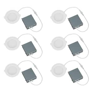 4 in. Adjustable CCT Recessed Light Trim  New Construction Dimable Indoor "Integrated LED Recessed Light Trim"  (6-Pack)