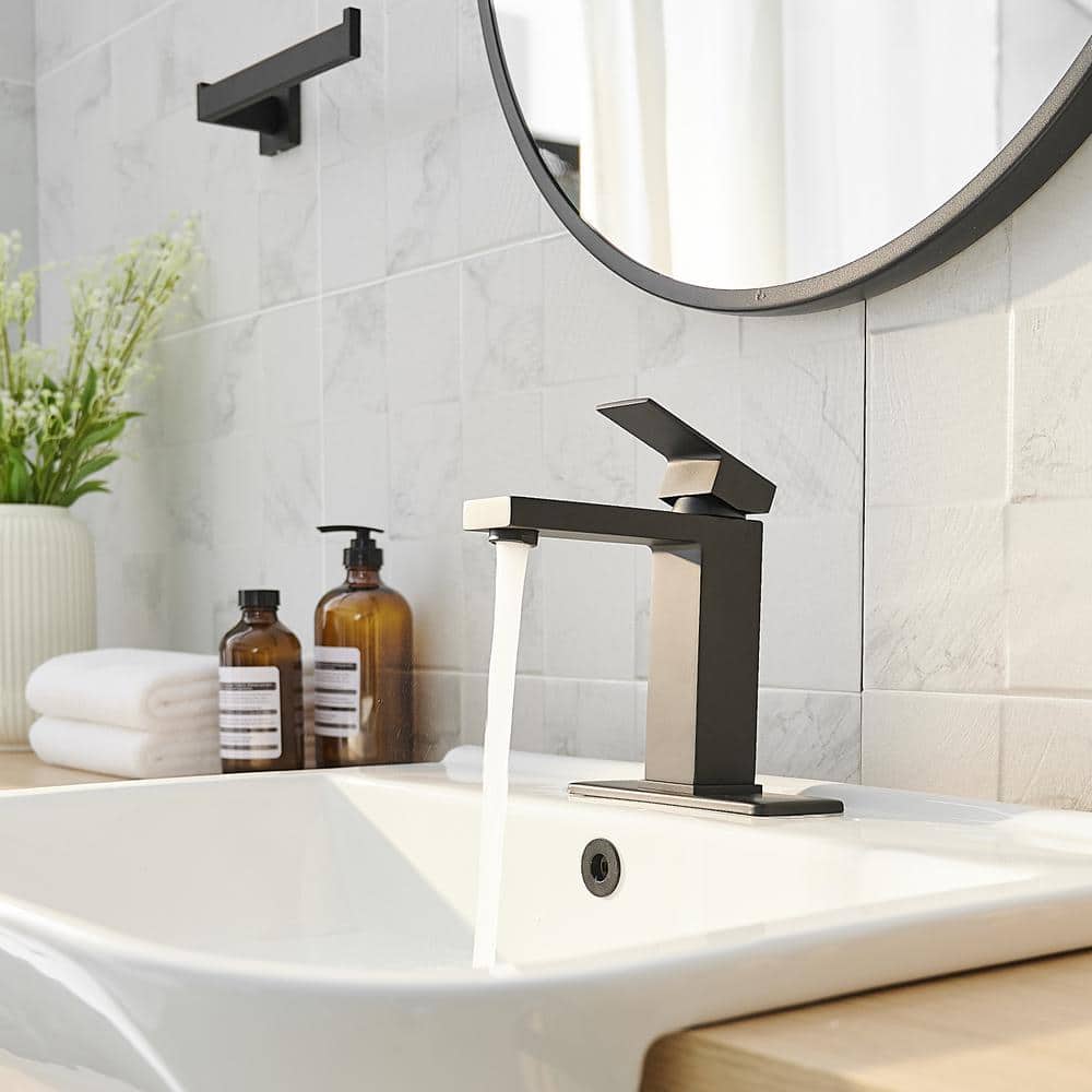 Matte Black Stainless Steel Single Handle Bathroom Faucet