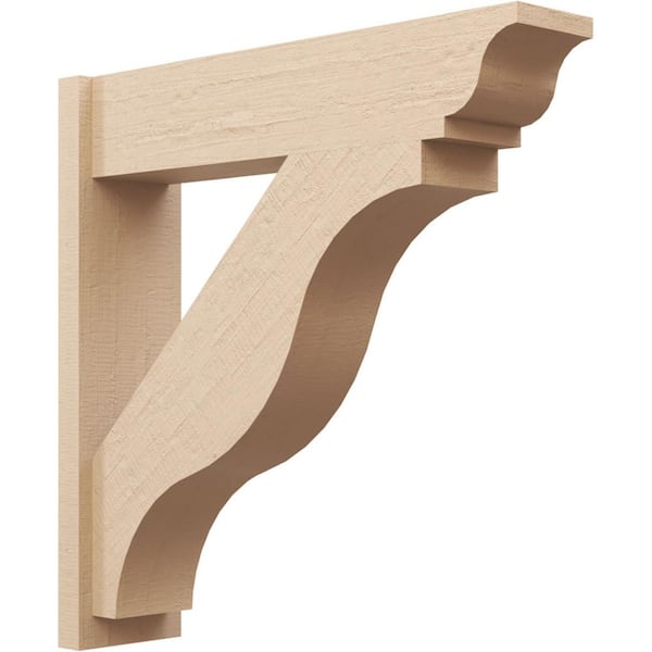 Ekena Millwork 8 in. x 34 in. x 34 in. Funston Traditional Rough Cedar Woodgrain Timberthane Polyurethane Outlooker, Primed Tan