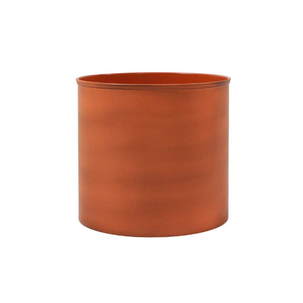 8 in. W Cylinder Burnt Sienna Galvanized Steel Planter Pot, Indoor Outdoor Use, Garden Accent price history on PriceWatchPro
