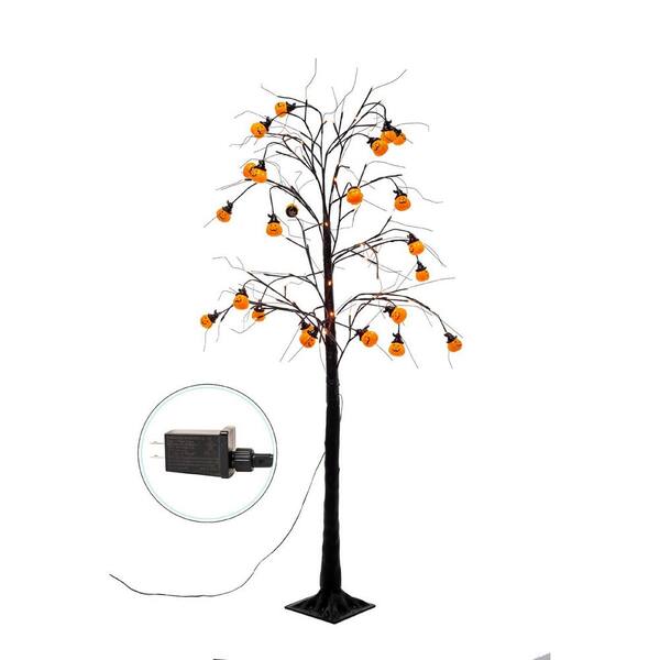 Joiedomi 6 ft. Orange Pumpkin LED Spooky Tree, Indoor Outdoor ...