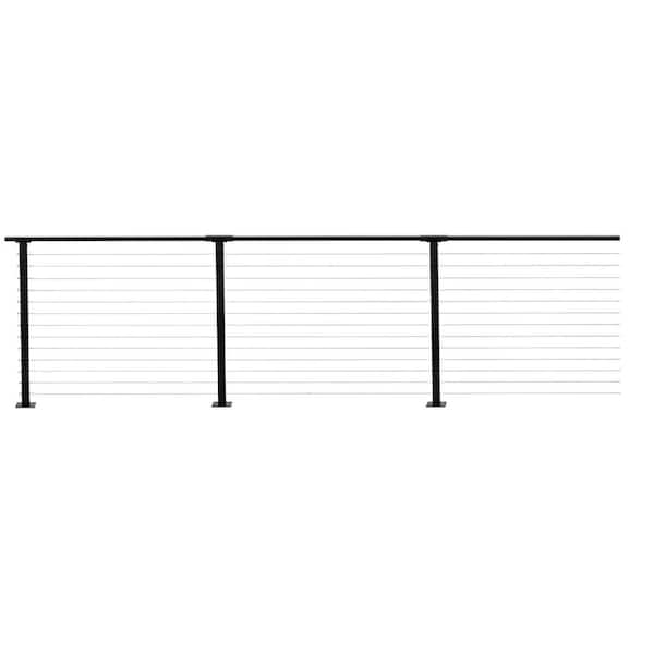 CityPost 70 ft. Deck Cable Railing, 42 in. Base Mount, Black