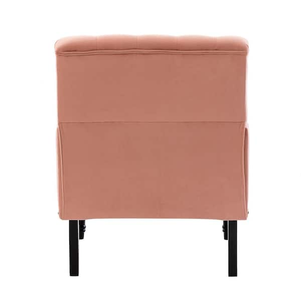 JAYDEN CREATION Enrica Pink Tufted Comfy Velvet Armchair with