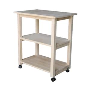Unfinished Microwave Cart with Shelves