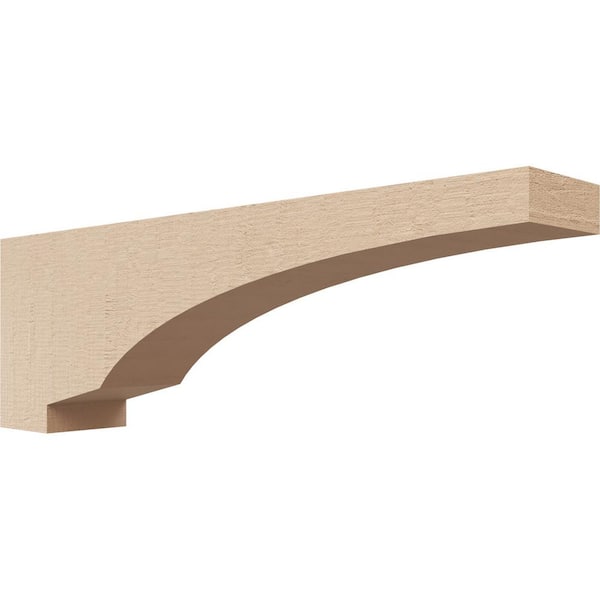Ekena Millwork 2 in. x 4 in. x 12 in. Series 3 Thin Moab Rough Cedar Woodgrain Timberthane Polyurethane Corbel, Primed Tan