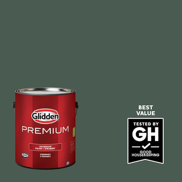 Glidden Premium 1 gal. PPG1136-7 Dark Green Velvet Eggshell Interior Latex Paint
