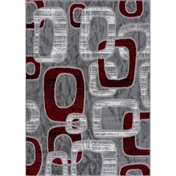 L'Baiet Emberly Red Geometric 4 ft. x 6 ft. Area Rug