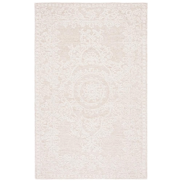 SAFAVIEH Abstract Ivory/Beige 4 ft. x 6 ft. Modern Medallion Area Rug