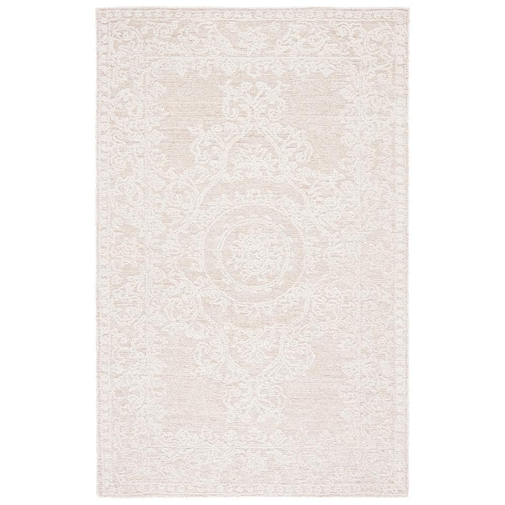 Abstract Ivory/Beige 5 ft. x 8 ft. Borders Floral Area Rug price history on PriceWatchPro