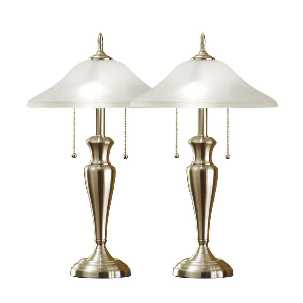 24 Inch Brushed Steel Table Lamps, Gold 24 Inch Emma Clear Glass Table Lamp