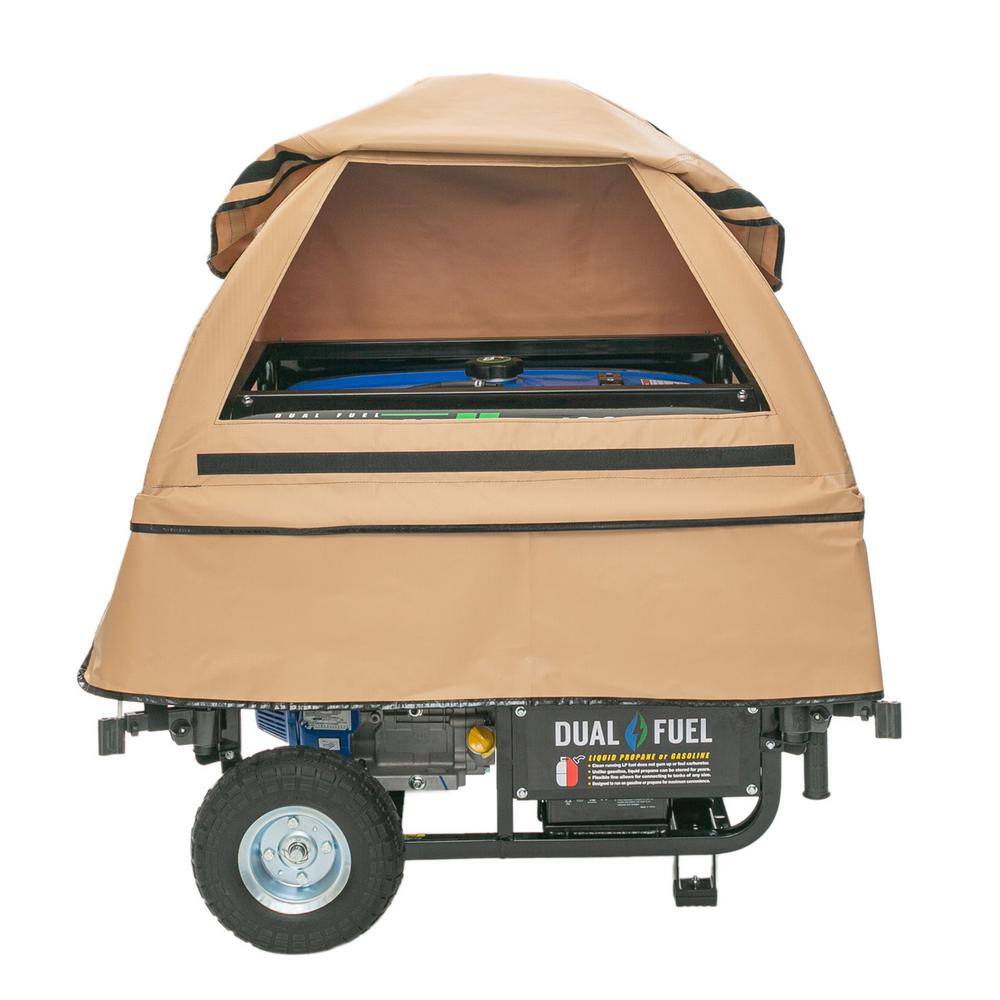 Tan Waterproof Plus Generator Cover for Open Frame Generators