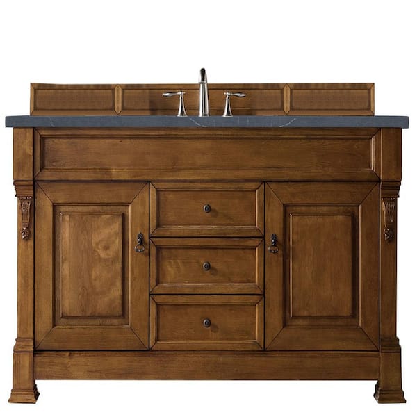 James Martin Vanities Brookfield 60 in. W x 23.5 in. D x 34.3 in. H Bathroom Vanity in Country Oak with Charcoal Soapstone Top