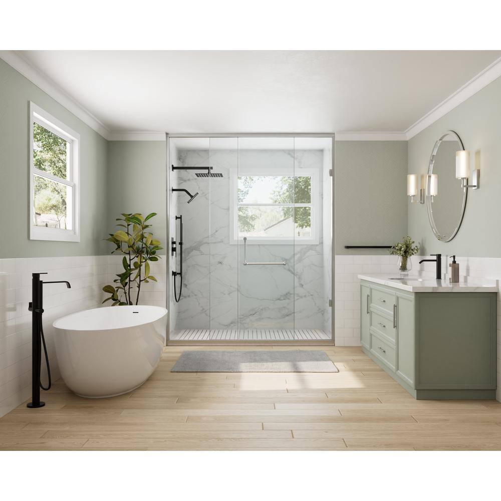 Matte Black Dual Rainfall Shower System with Handheld Spray