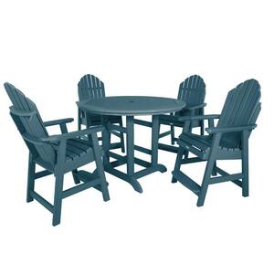 Hamilton 5-Piece Nantucket Blue Round Balcony Height Dining Set