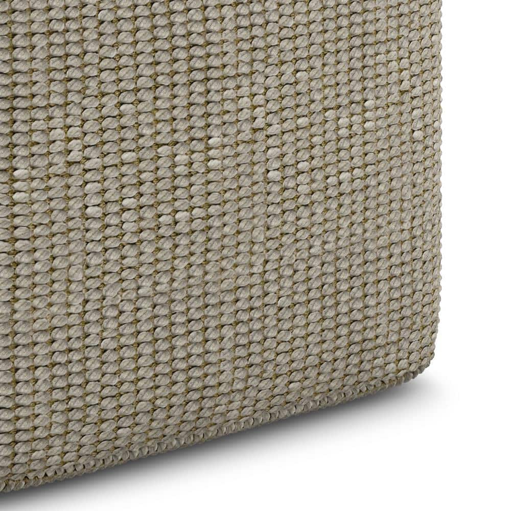 Zelma 18" Square Nude Woven Polyester Pouf