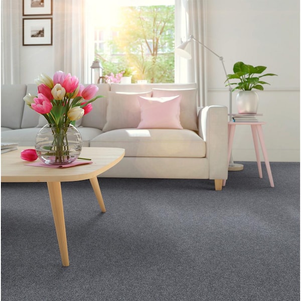 Coastal Charm II Color Ocean Villa Blue 56 oz. Nylon Texture Installed Carpet