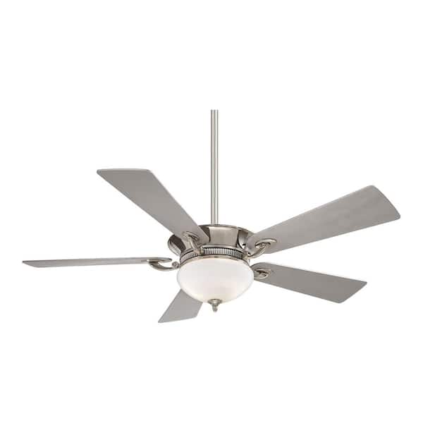 MINKA-AIRE Delano 52 in. Integrated LED Indoor Polished Nickel Ceiling Fan with Light and Wall Control