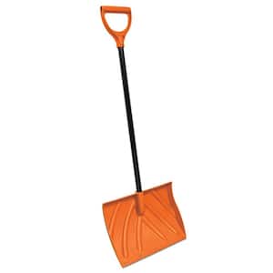 18 in. Steel Snow Shovel with Ergonomic Easy Grip Long Handle and Non-Stick Blade