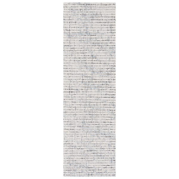 Abstract 2 ft. x 10 ft. Gray/Ivory Speckled Runner Rug