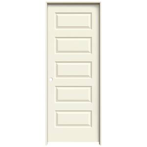 24 in. x 80 in. Rockport Vanilla Painted Right-Hand Smooth Molded Composite Single Prehung Interior Door
