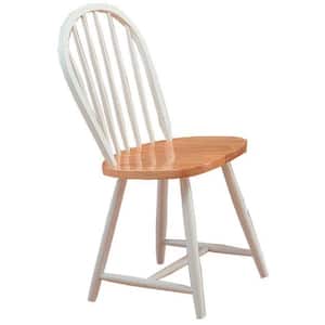 Handsomely Designed White and Brown Wooden Dining Chair (Set of 4)