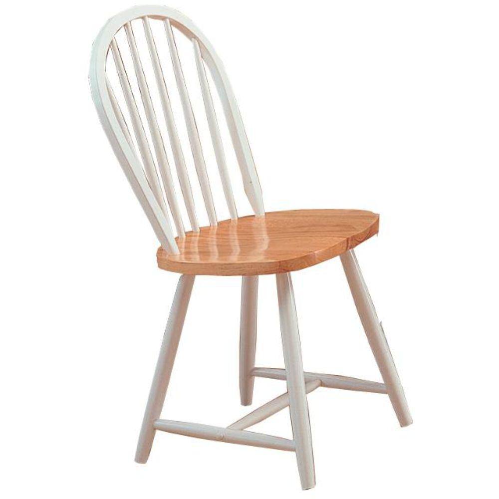Windsor White High Slat Wood Side Chair