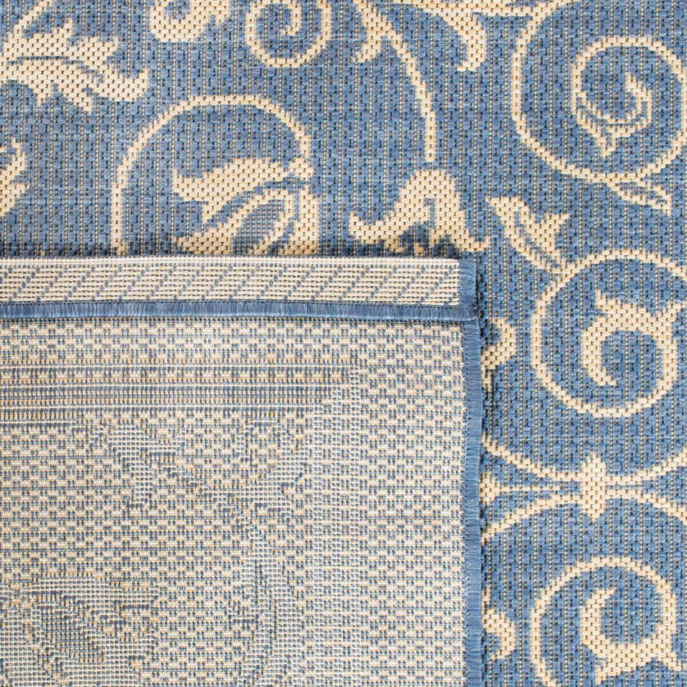 Sisal Weave Blue/Natural Synthetic Indoor/Outdoor Area Rug 9' x 12'
