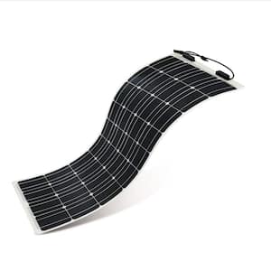 100-Watt 12-Volt Flexible Monocrystalline Solar Panel Bendable Off-Grid Charger for Marine RV Cabin Van Uneven Surfaces