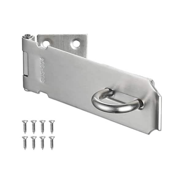 Unbranded 5 Inch Stainless Steel Door Hasp Latch Lock Brushed Finish with Clasp Lock for Security Applications