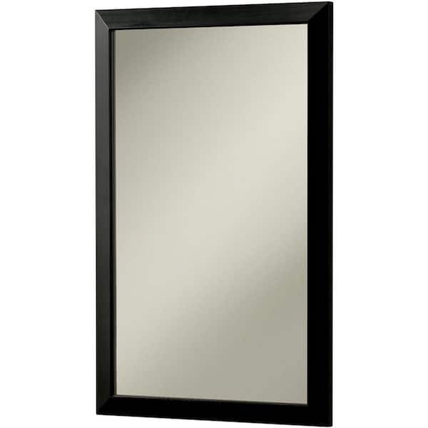 Unbranded City 16.5 in. W x 26.5 in. H x 5.25 in. D Recessed or Surface Mount Mirrored Medicine Cabinet in Black
