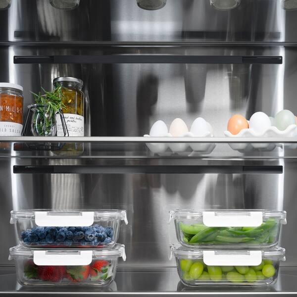 Autograph 36 in. 19.6 cu. ft. Counter Depth Built-In Bottom Freezer Refrigerator with Stainless Interior and Gold Accent