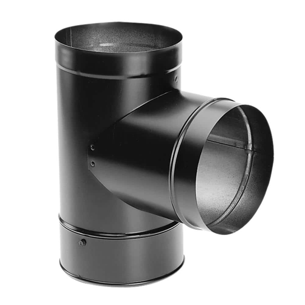 DuraVent DuraBlack 6 in. Chimney Stove Pipe Tee with Clean-Out Cap 6DBK-T -  The Home Depot