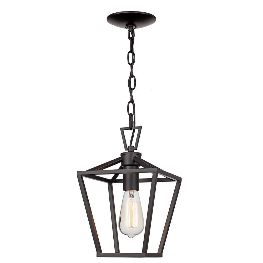 Lacey 8" Rubbed Oil Bronze Farmhouse Mini Pendant Light