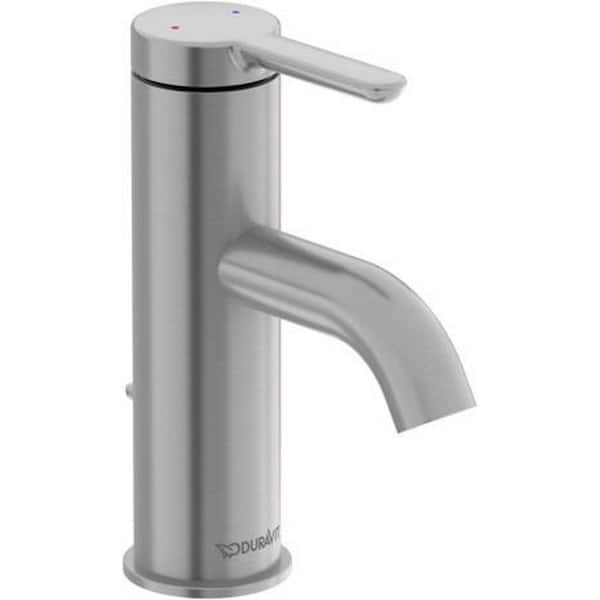 1-Single Handle Single Hole Bathroom Faucet with Deck Plate Included and Drain Kit Included in Brushed Nickel