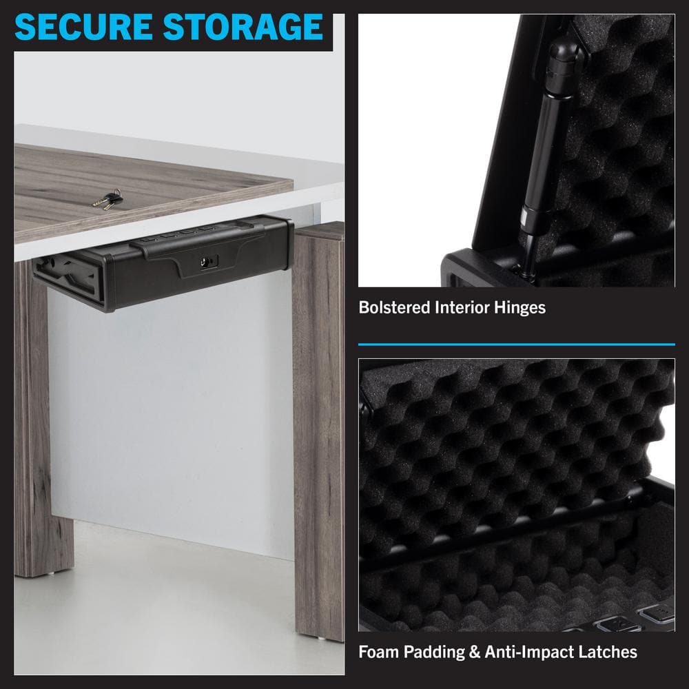 Stalwart Stalwart Desk 2-Gun Safe with Fingerprint Access - Heavy-Gauge Steel Lock Box Holds 2 Handguns