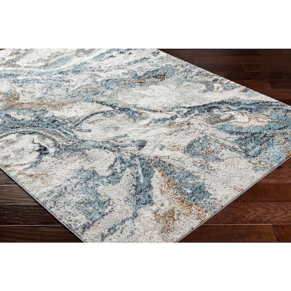 San Francisco Blue Abstract 5 ft. x 7 ft. Indoor Area Rug