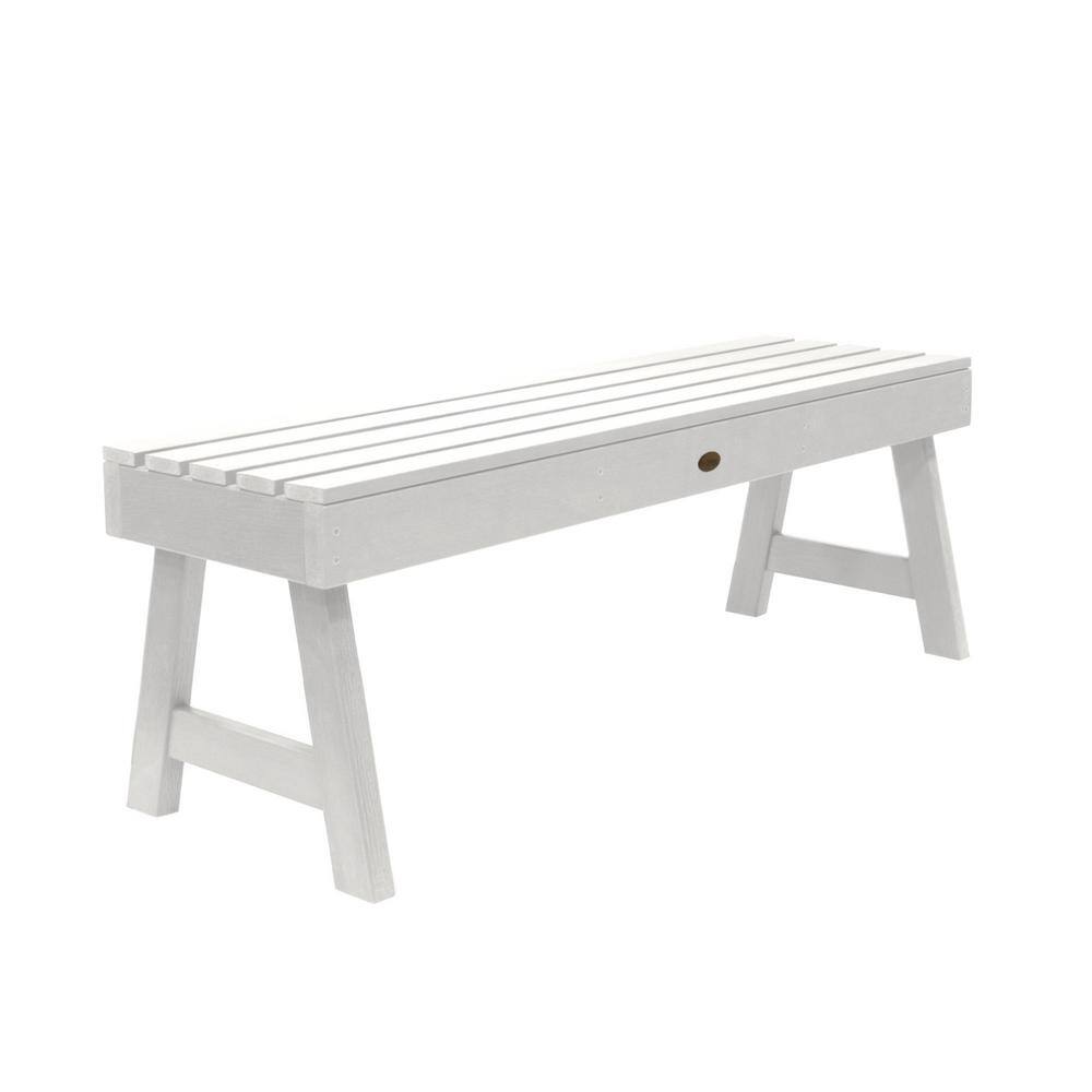 Weatherly Traditional 4ft White Poly Lumber Backless Bench