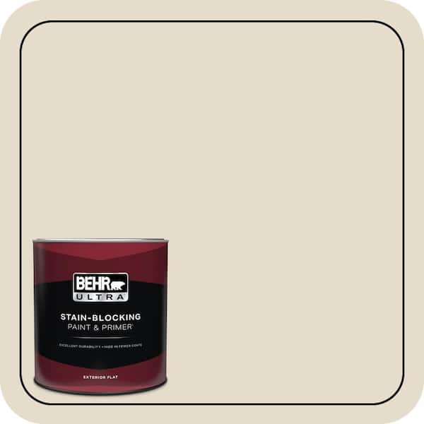 BEHR ULTRA 1 qt. #PWL-90 Abstract White Flat Exterior Paint & Primer