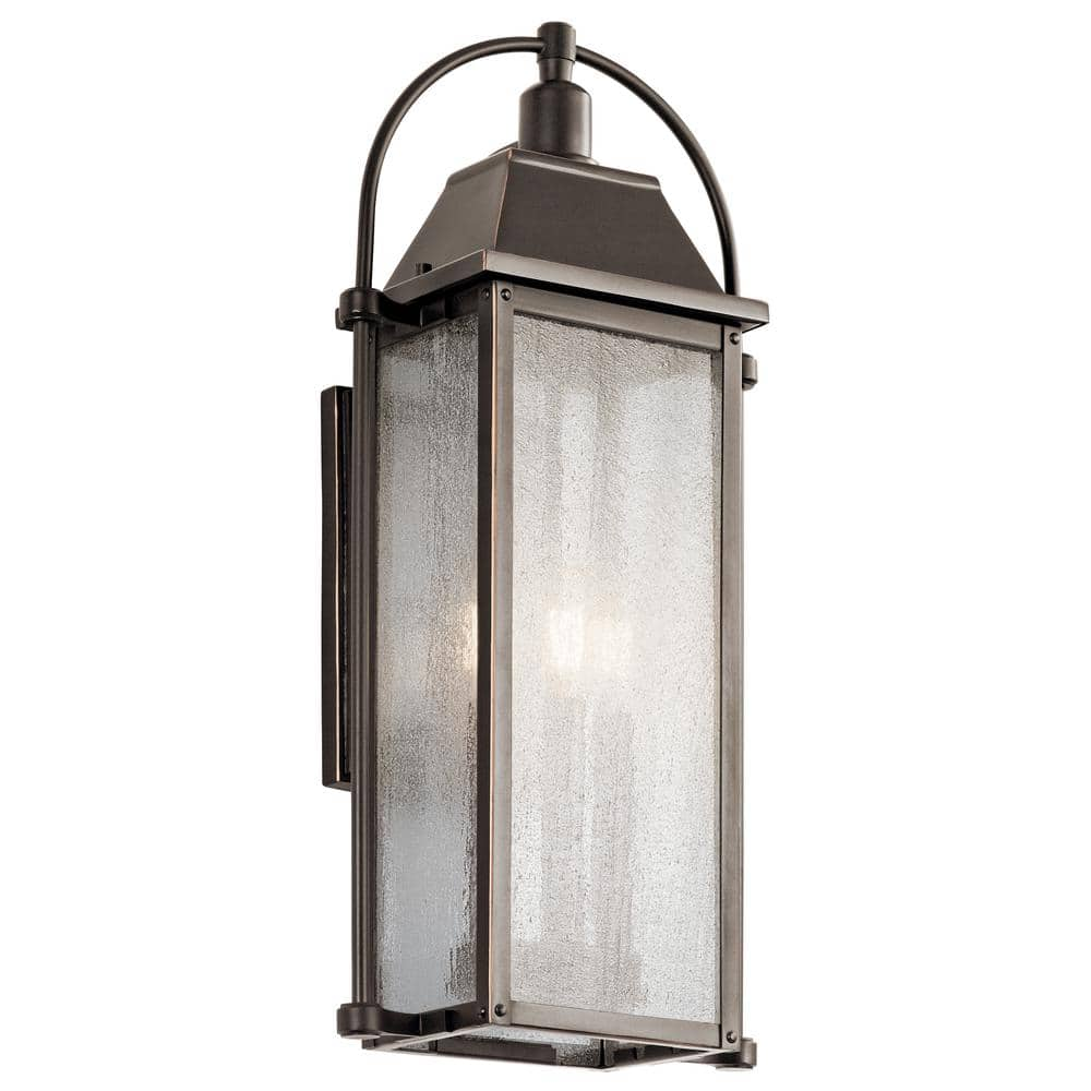 KICHLER Harbor Row 3-Light Olde Bronze Outdoor Hardwired Wall Lantern ...