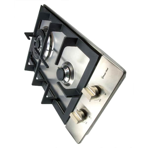 12 in. Gas Cooktop in Stainless Steel with 2 Burners Including Triple Ring Burner