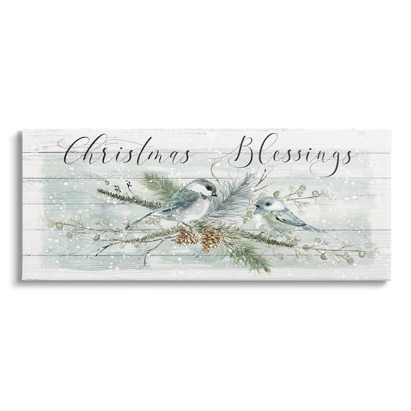 Stupell Industries Rustic Christmas Blessings byCarol Robinson 1-Piece Unframed Graphic Print Animal Poster Art Print 24 in. x 10 in.