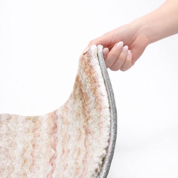 Dream Shag Premium Machine Washable Abstract ADS195 Peach 5 ft. x 7 ft. 6 in. Area Rug