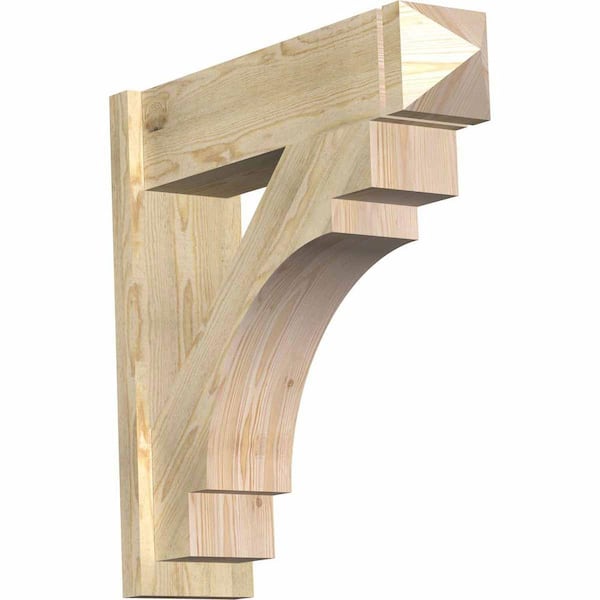 Ekena Millwork 8 in. x 30 in. x 30 in. Merced Arts and Crafts Rough Sawn Douglas Fir Outlooker