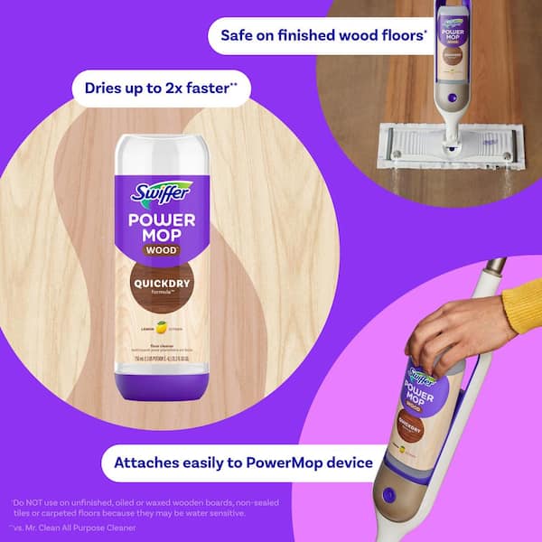 Power Mop 25.3 oz. Lemon Scent Hardwood Floor Cleaner (2-Count) (Case of 3)