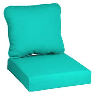 24 in. x 22 in. CushionGuard Sea Glass Deep Seating Outdoor Lounge Chair Cushion
