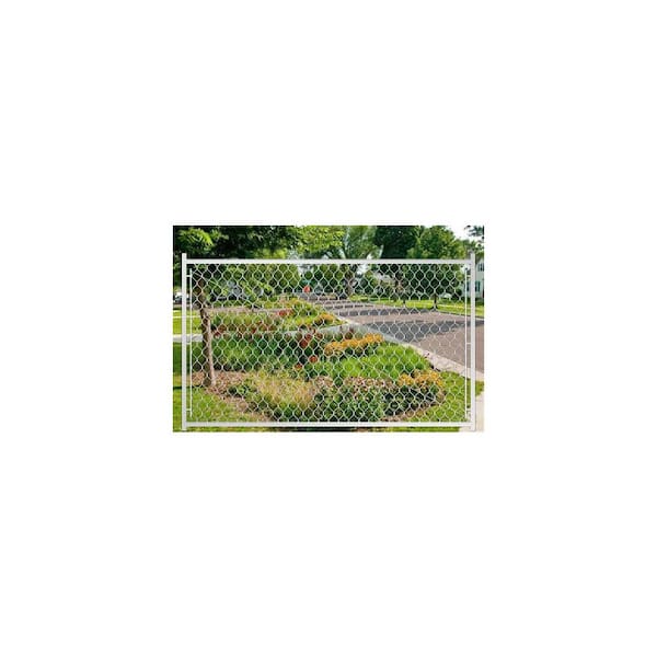72 in. W x 46 in. H Silver Metal Wire Garden Fence Adjustable